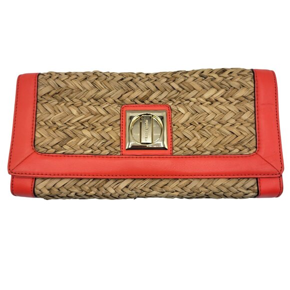 Kate Spade Folly Beach Makenzi Sea Grass Clutch Purse Woven Natural 11"x6.5" - Picture 12 of 12